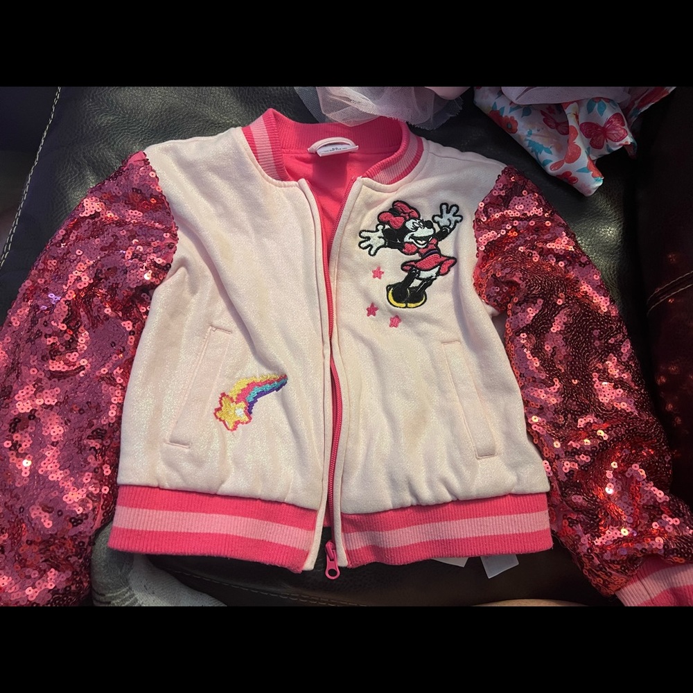 Disney zip up sweater, size 5/6, Minnie Mouse